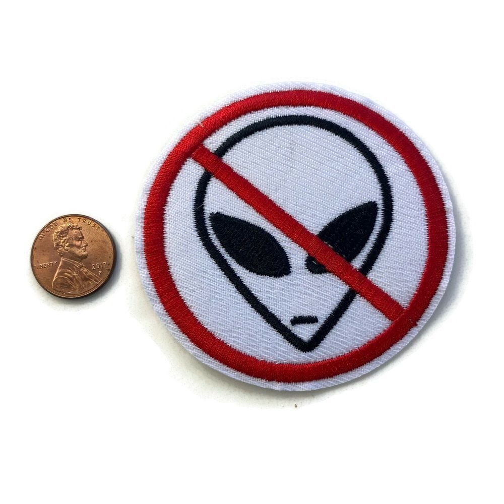 No Aliens Embroidered Patch - Picture 2 of 3